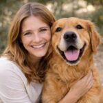 San Diego customer Amanda Brooks with her dog sharing positive pet store review