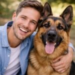 Nashville pet store customer Brian Carter with his dog