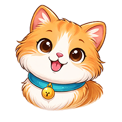 Cute cartoon cat mascot face