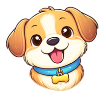 Cute cartoon dog mascot face